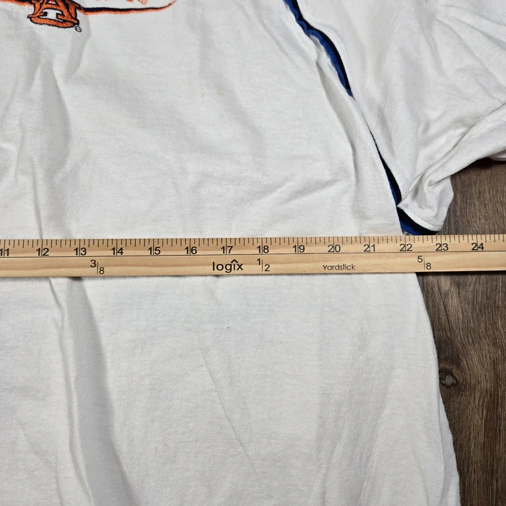 Vintage 90s Auburn Tigers T Shirt Mens XXL White Embroidered NCAA Football SEC